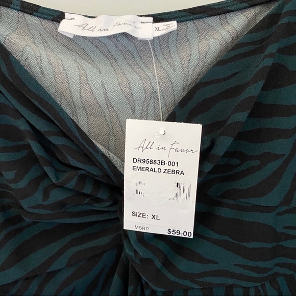 All in Favor Emerald Zebra Bodycon Mini Dress - Picture 4 of 16